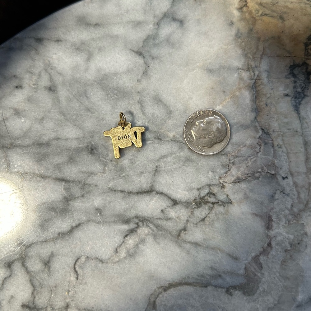 DIOR Logo Gold / Rhinestone Charm - Picture 3 of 3